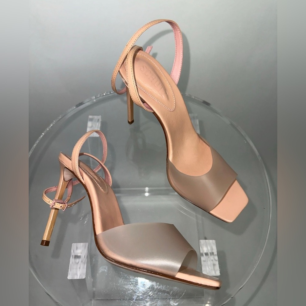 SCHUTZ NUDE STRAPY HEEL SANDAL